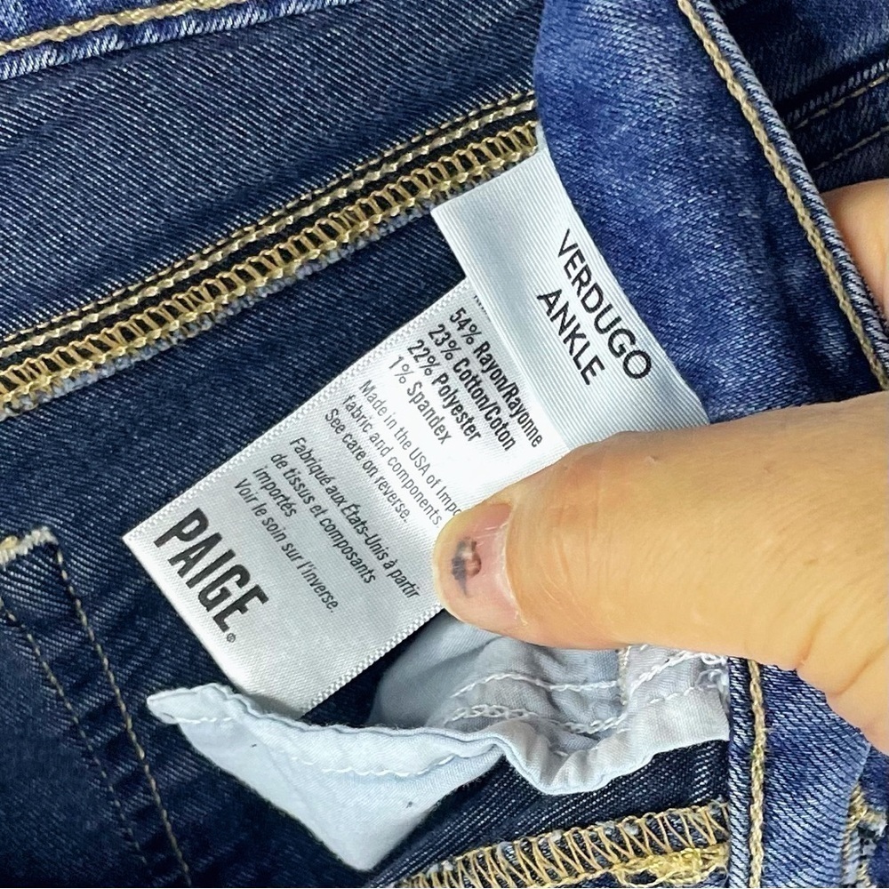 PAIGE LKE NEW Women's Verdugo Ankle Ultra Skinny Darker Blue Jean Size 27 - Picture 9 of 9